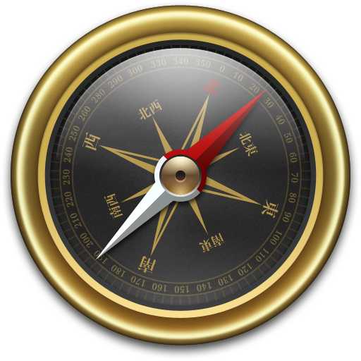 Compass Gold Black Icon