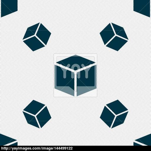 Cube Icon Sign Seamless Pattern With Geometric Texture Vector