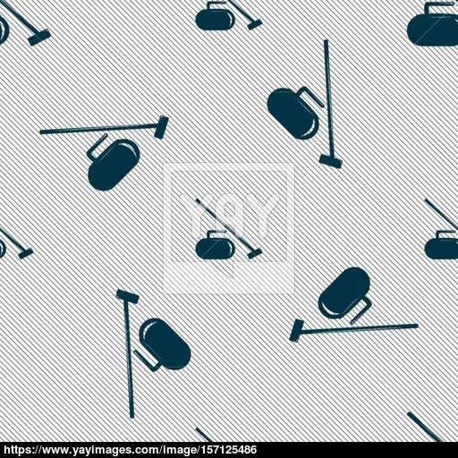 The Stone For Curling Icon Sign Seamless Pattern With Geometric