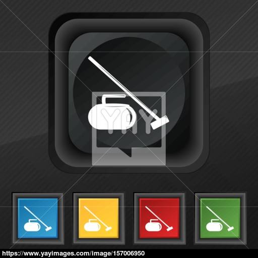 The Stone For Curling Icon Symbol Set Of Five Colorful, Stylish