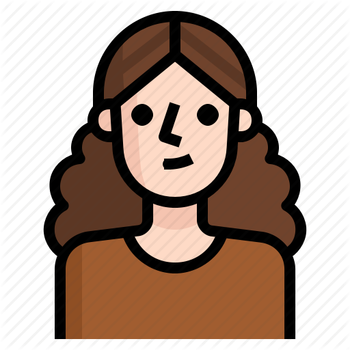 Avatar, Brown, Curly, Girl, Hair, Woman Icon