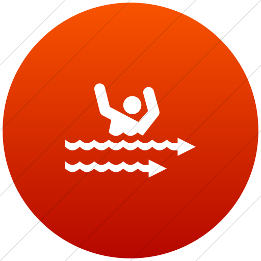 Flat Circle White On Red Gradient Iconathon Dangerous