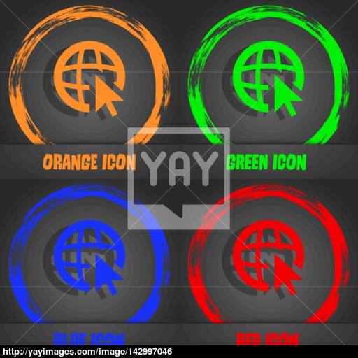 Internet Sign Icon World Wide Web Symbol Cursor Pointer