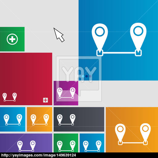 Map Pointer Icon Sign Metro Style Buttons Modern Interface