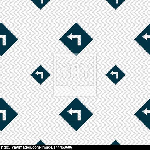 Road Sign Warning Of Dangerous Left Curve Icon Sign Seamless