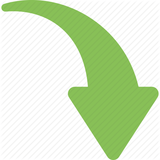 Arrow, Curved Down Arrow, Directional Arrow, Indicator