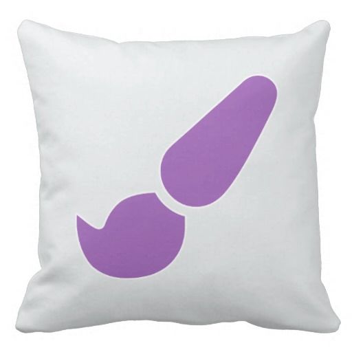 Purple Paint Brush Icon On Concrete Grey Square Pillow Bedroom