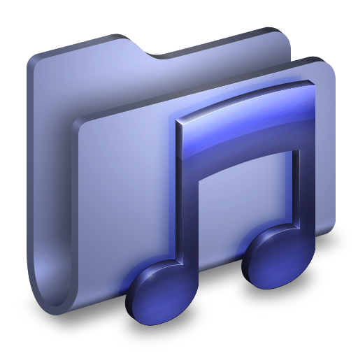 Music Blue Folder Icon Alumin Folders Iconset Wil Nichols