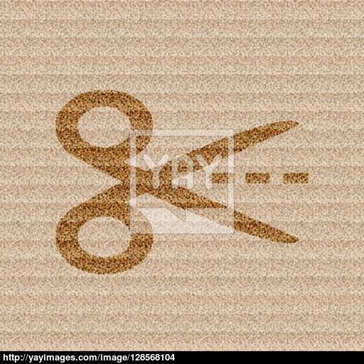 Scissors Cut Dash Dotted Line Icon Symbol Flat Modern Web Design