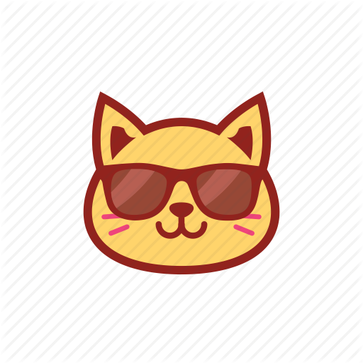 Cool, Cute, Emoticon, Expression, Glasses, Kitty Icon