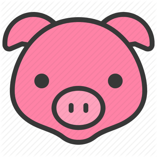 Animal, Cute, Face, Farm Animal, Head, Pig, Piglet Icon