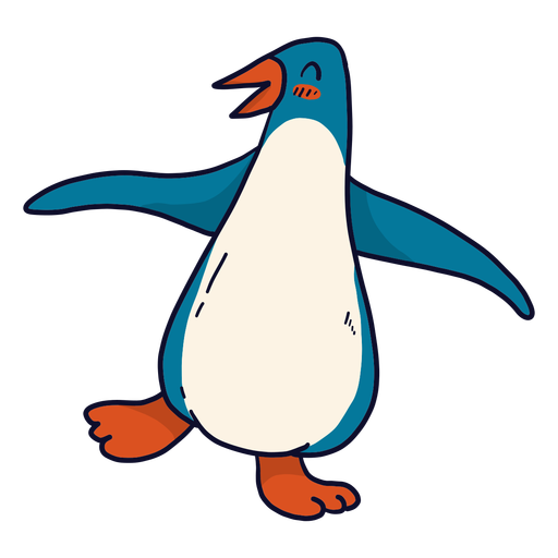 Cute Penguin Beak Wing Happy Fat Flat