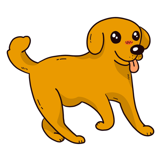 Cute Dog Puppy Ear Tail Tongue Flat