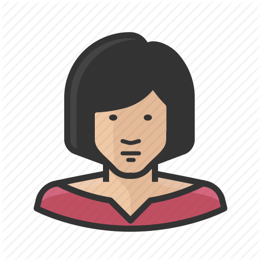 Asian, Avatar, Female, Girl, Vneck, Woman Icon