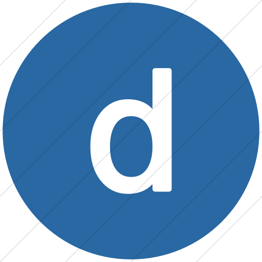 Flat Circle White On Blue Alphanumerics Lowercase