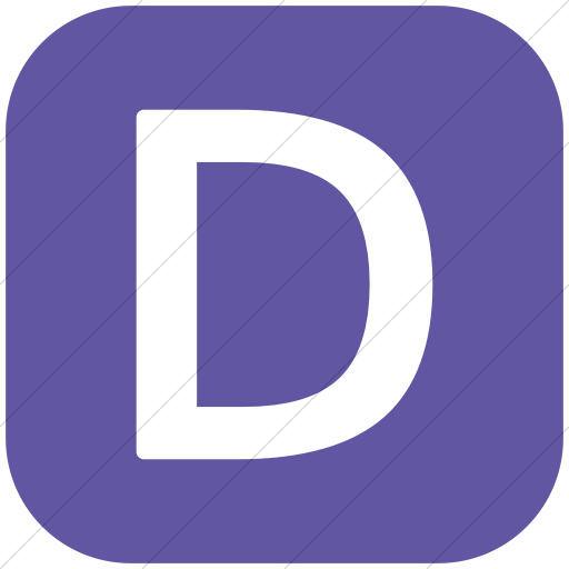 Flat Rounded Square White On Purple Alphanumerics