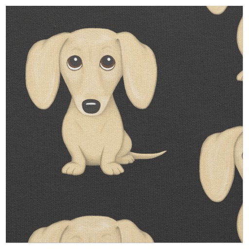Cream Short Haired Dachshund Pattern Fabric Zazzle Ca
