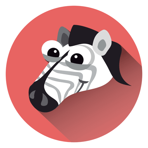 Zebra Cartoon Circle Icon