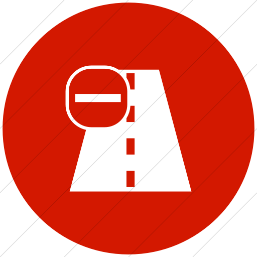 Flat Circle White On Red Ocha Humanitarians Damage Road