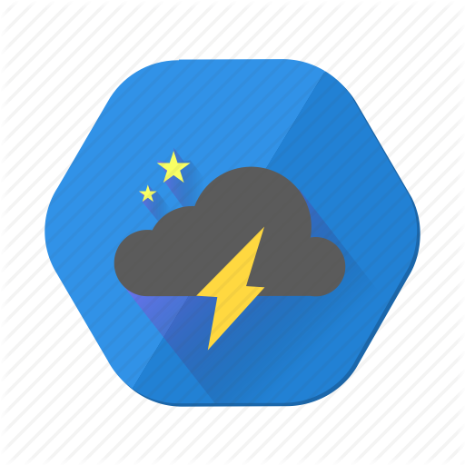 Cloud, Dark, Lightning, Moon, Night, Star, Weather Icon