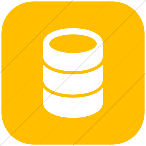 Flat Rounded Square White On Yellow Raphael Database Icon