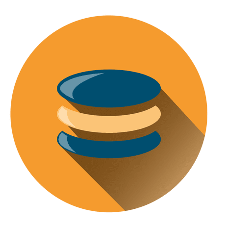 Database Circle Icon With Drop Shadow