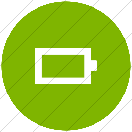 Flat Circle White On Green Foundation Battery Empty Icon