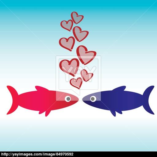 Fish Icon Love Wallpaper Vector