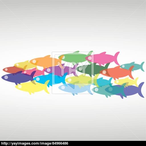 Vector School Of Fish, The Icon Vector