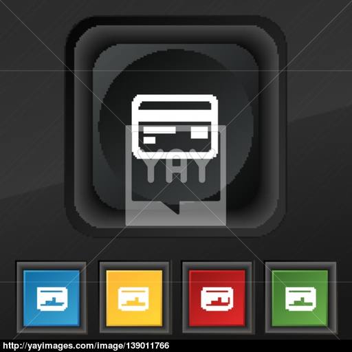Credit, Debit Card Icon Symbol Set Of Five Colorful, Stylish