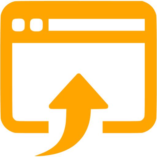 Orange Open In Browser Icon