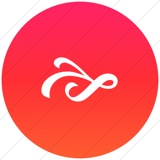 Flat Circle White On Ios Orange Gradient Classica