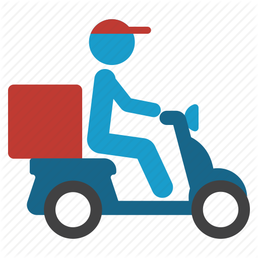 Bike, Courier, Delivery, Pizza, Scooter, Shipping, Transportation Icon