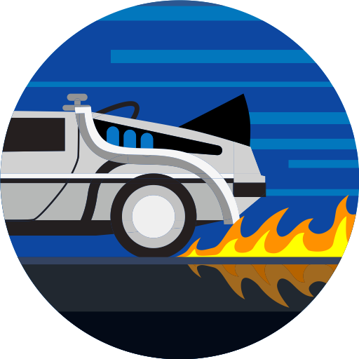 Car, Delorean, Fast, Fire, Transport, Transportation, Vehicle Icon