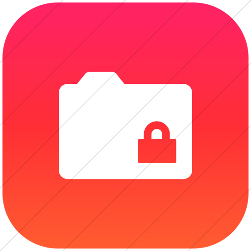 Flat Rounded Square White On Ios Orange Gradient