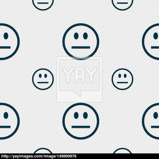 Sad Face, Sadness Depression Icon Sign Seamless Pattern