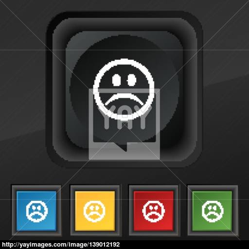 Sad Face, Sadness Depression Icon Symbol Set Of Five Colorful