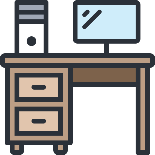 Desk, Computer, Study, Monitor, Office Icon Free Of Epic Landing