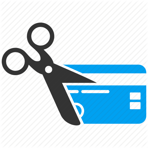 Bankrupt, Credit Card, Cut, Destroy, Discard, Poverty, Scissors Icon