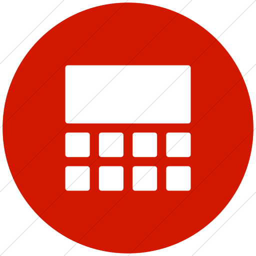 Flat Circle White On Red Layouts Rounded Details View