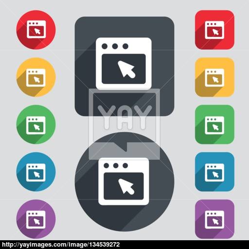 The Dialog Box Icon Sign A Set Of Colored Buttons And A Long