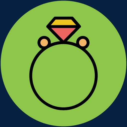 Vector Hand Painted Wedding Marriage,diamond Icon, Wedding Icons