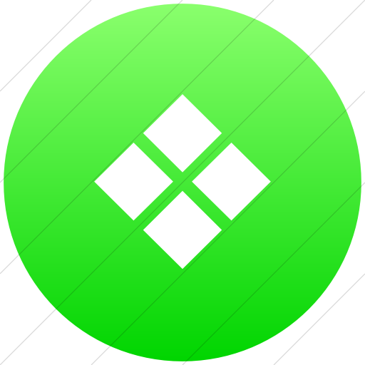 Flat Circle White On Ios Neon Green Gradient Classica