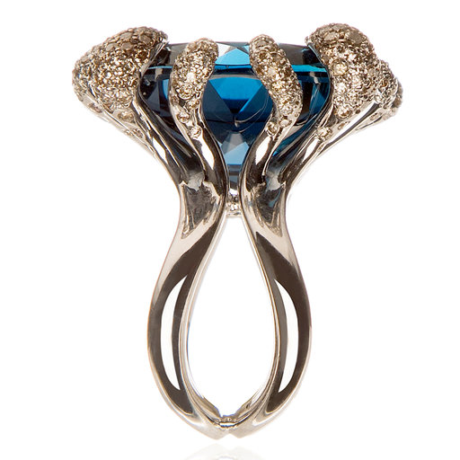 Diamond Claws Topaz Ring