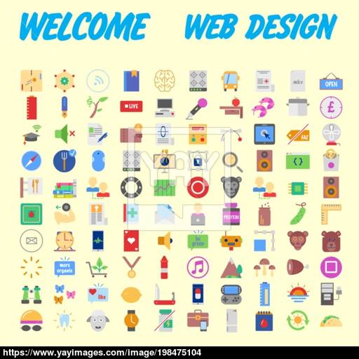 Universal Icons For Web Design On Different Topics Vector