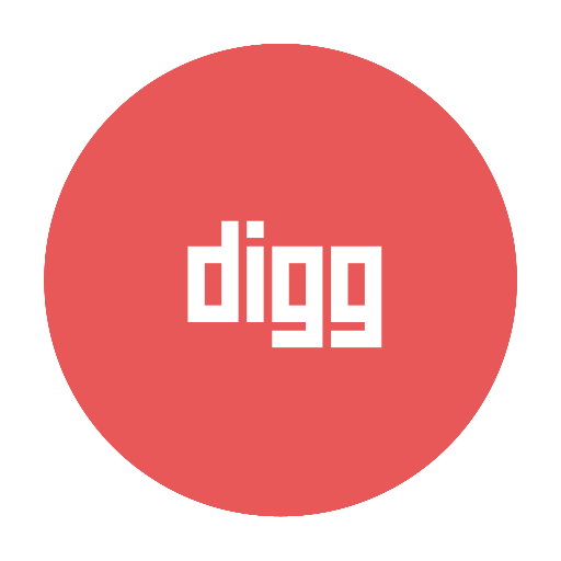 Modern, Red, Digg, Circular Icon