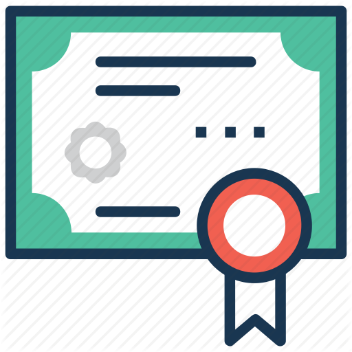 Certificate, Degree, Diploma, Licence, School Certificate Icon