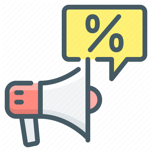 Advertising, Marketing, Mouthpiece, Percent, Promotion Icon