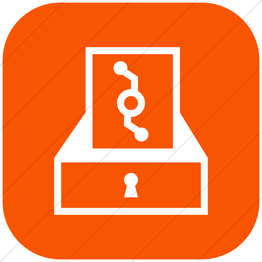 Flat Rounded Square White On Orange Iconathon Digital