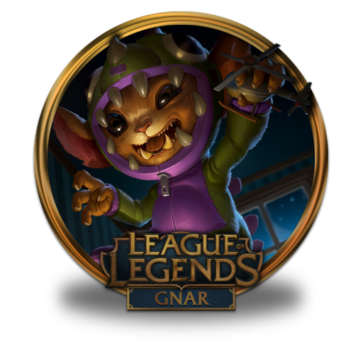 Gnar Dino Icon League Of Legends Gold Border Iconset